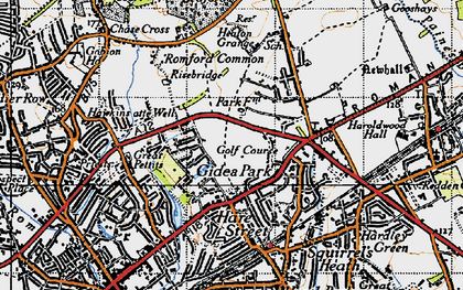 Old map of Gidea Park in 1946