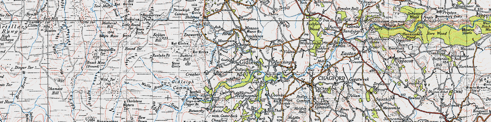 Old map of Gidleigh in 1946