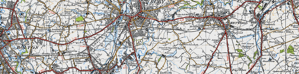 Old map of Gigg in 1947