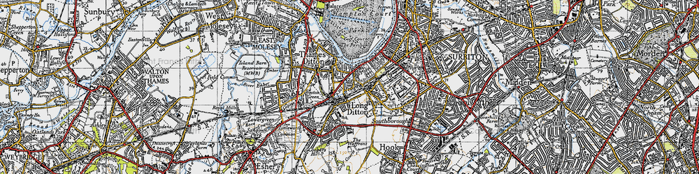 Old map of Giggshill in 1945