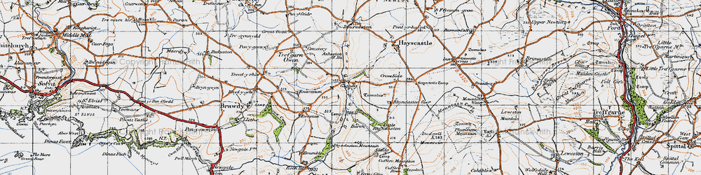Old map of Brandy Brook in 1946