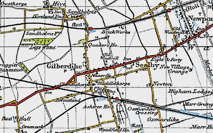 Old map of Gilberdyke in 1947