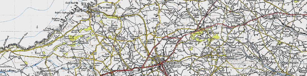 Old map of Gilbert's Coombe in 1946