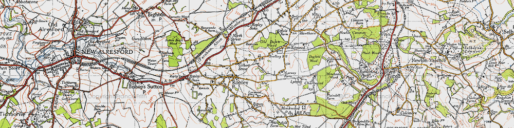 Old map of Gilbert Street in 1945