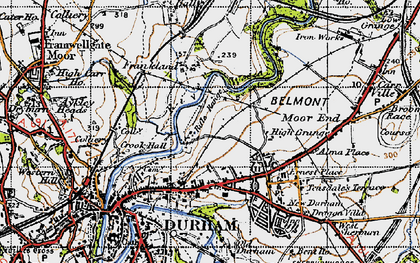 Old map of Gilesgate in 1947