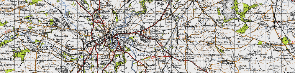 Old map of Gilesgate Moor in 1947
