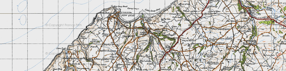 Old map of Gilfachreda in 1947