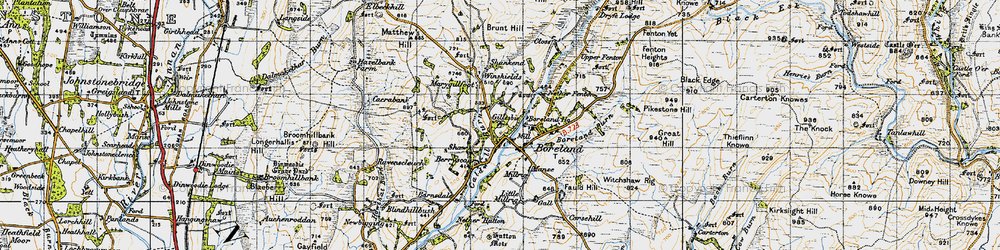 Old map of Berryscaur in 1947