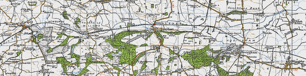 Old map of Gilling East in 1947