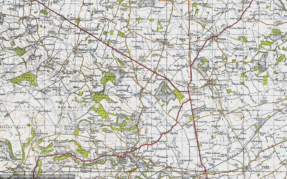 Old Map of Gilling West, 1947 in 1947