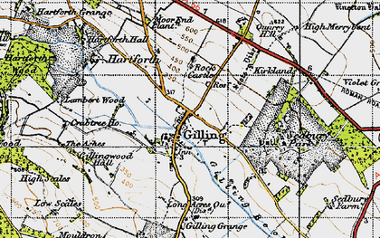 Old map of Gilling West in 1947