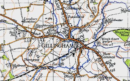 Old map of Gillingham in 1945