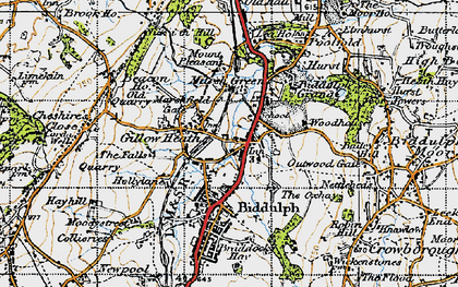 Old map of Gillow Heath in 1947