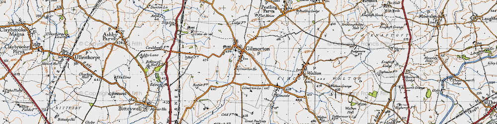 Old map of Gilmorton in 1946