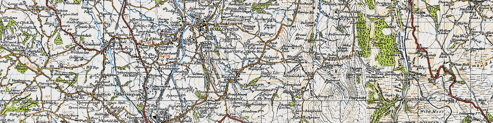 Old map of Yearns Low in 1947