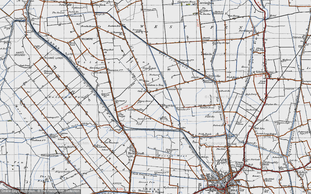 Old Map of Historic Map covering Peacock's Fm in 1946