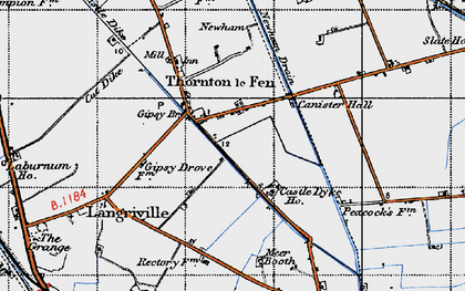 Old map of Gipsey Bridge in 1946