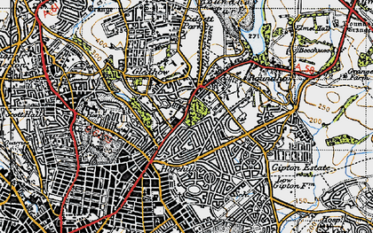 Old map of Gipton Wood in 1947