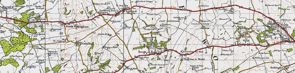 Old map of Girsby in 1946