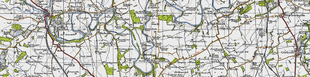 Old map of Girsby in 1947