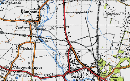 Old map of Girtford in 1946