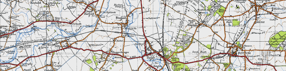 Old map of Girtford in 1946
