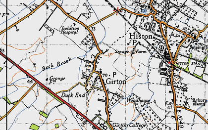 Old map of Girton in 1946