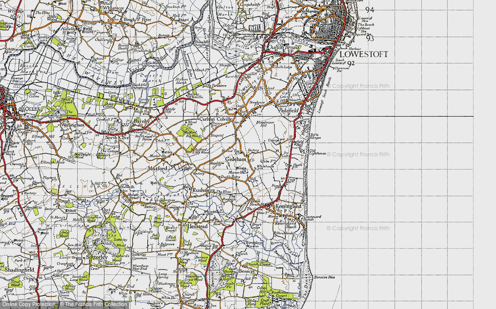 Old Map of Gisleham, 1946 in 1946