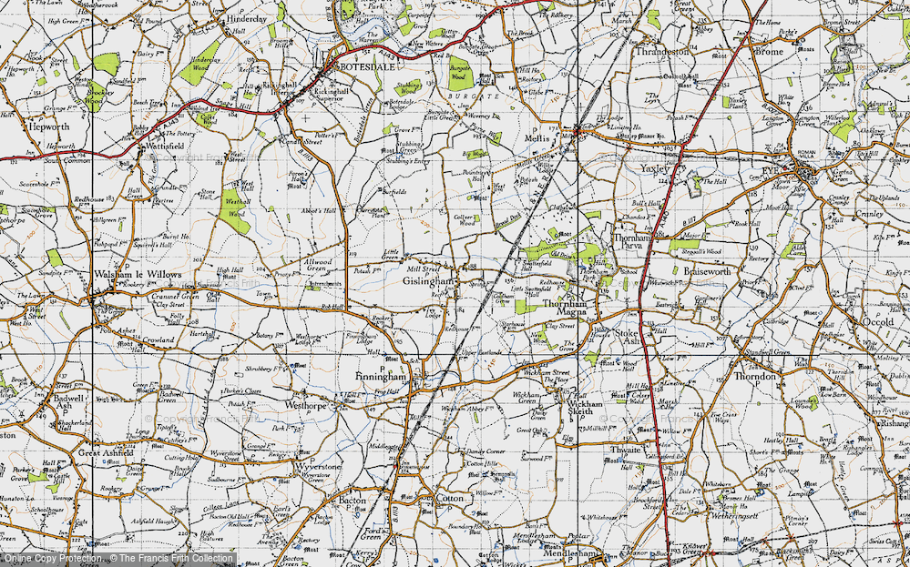 Old Map of Gislingham, 1946 in 1946