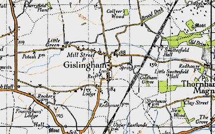Old map of Gislingham in 1946