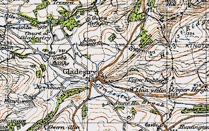 Old map of Gladestry in 1947