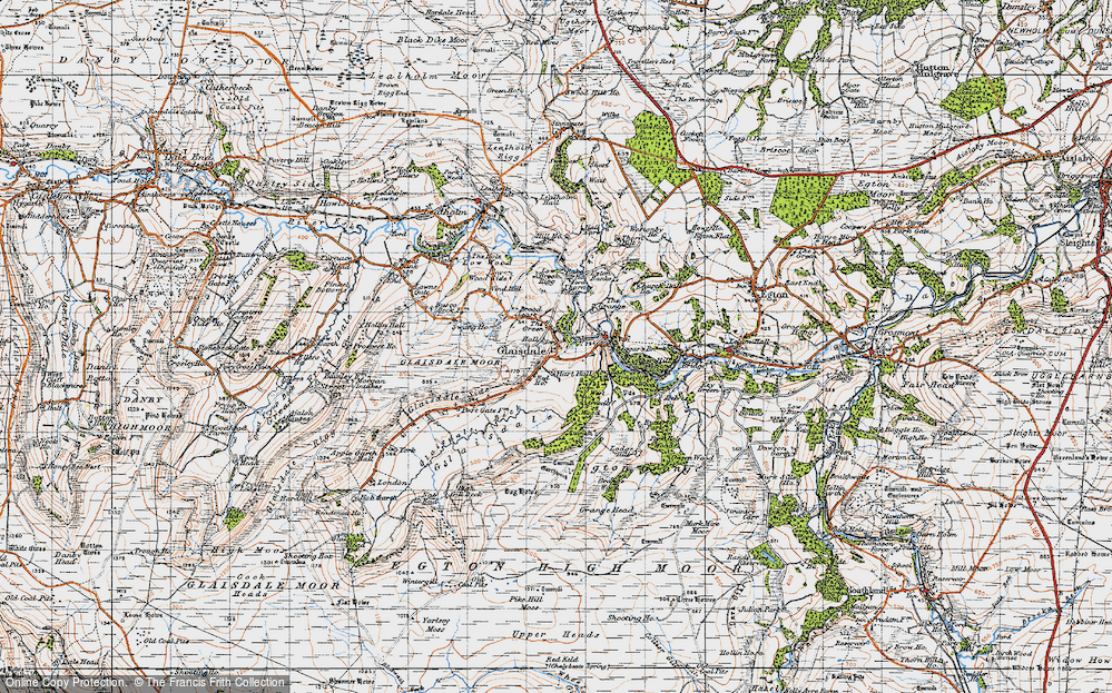 Old Map of Historic Map covering Egton Grange in 1947
