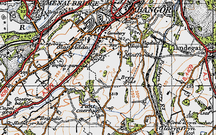 Old map of Glan Adda in 1947