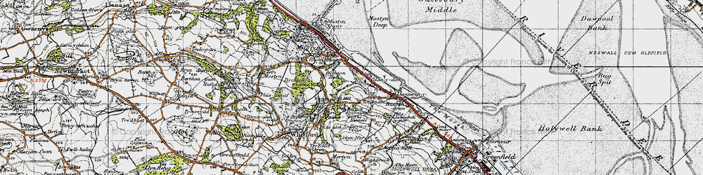 Old map of Glan-y-don in 1947