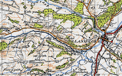Old map of Glan-y-nant in 1947