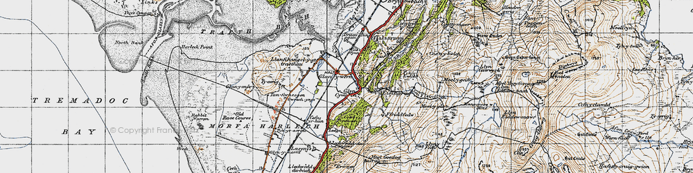 Old map of Glan-y-wern in 1947