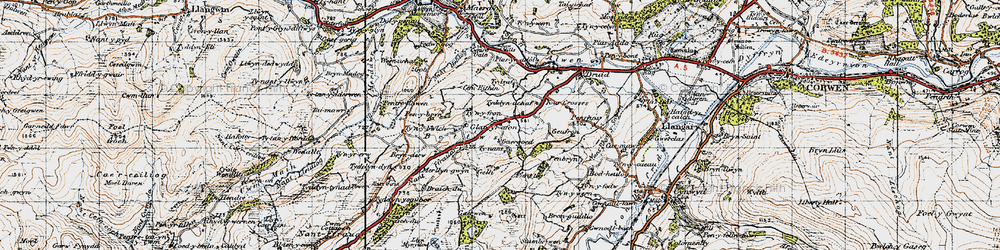 Old map of Tyddyn Dyfi in 1947