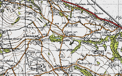 Old map of Brynllystyn in 1947