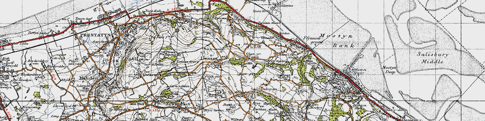 Old map of Glan-yr-afon in 1947