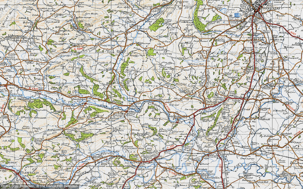 Old Map of Historic Map covering Pen-y-graig-isaf in 1947