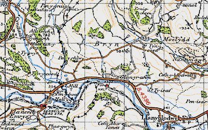 Old map of Glan-yr-afon in 1947