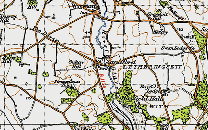 Old map of Glandford in 1946