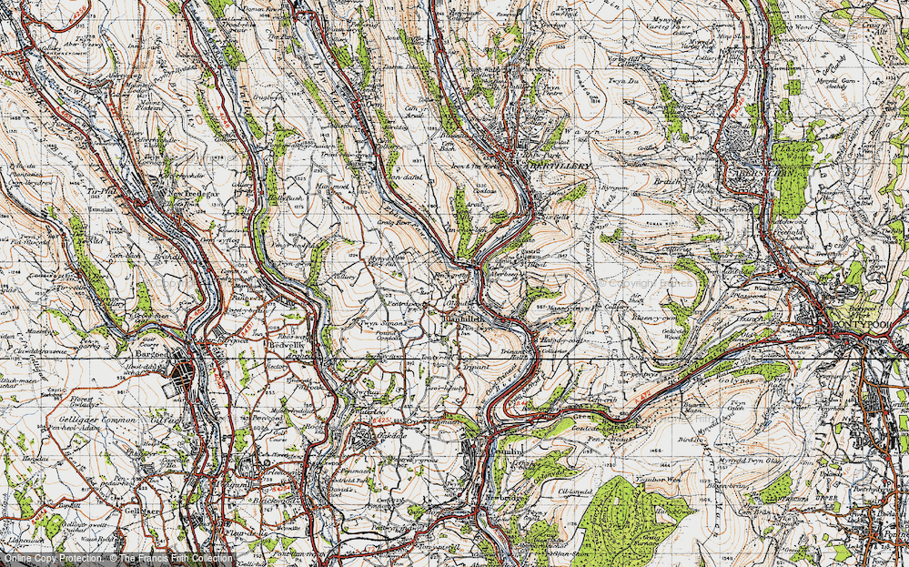 Old Map of Glandwr, 1947 in 1947