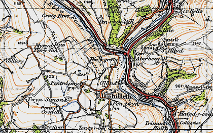 Old map of Glandwr in 1947
