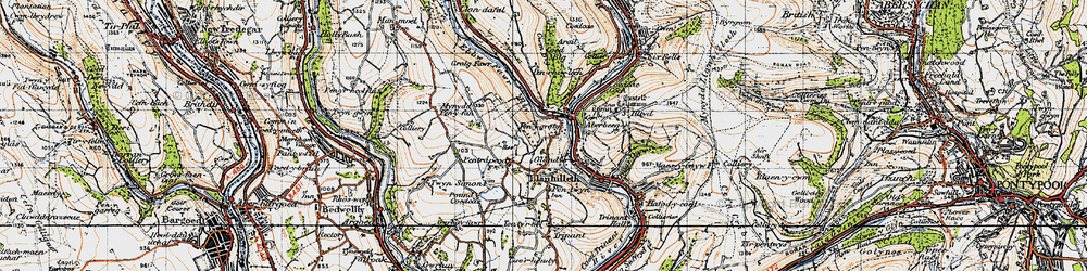 Old map of Glandwr in 1947