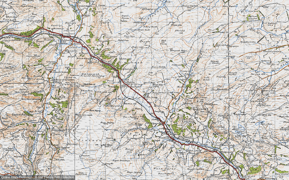Old Map of Historic Map covering Blaenglanhanog in 1947