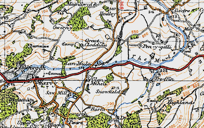Old map of Borfa-wen in 1947