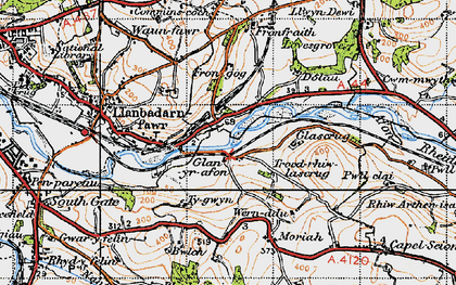 Old map of Glanrafon in 1947