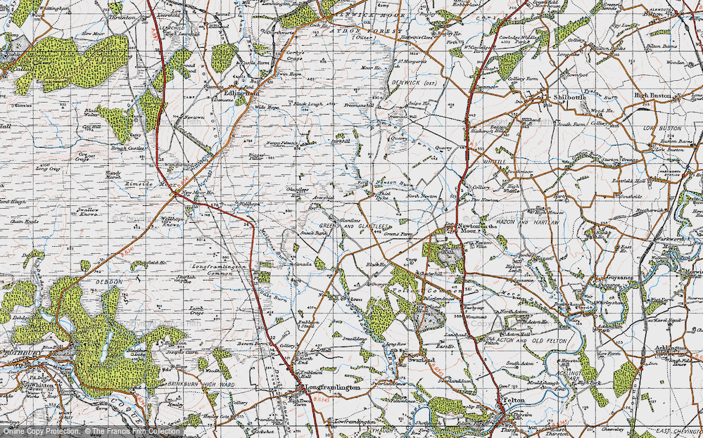 Old Map of Glantlees, 1947 in 1947