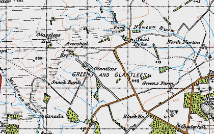 Old map of Glantlees in 1947